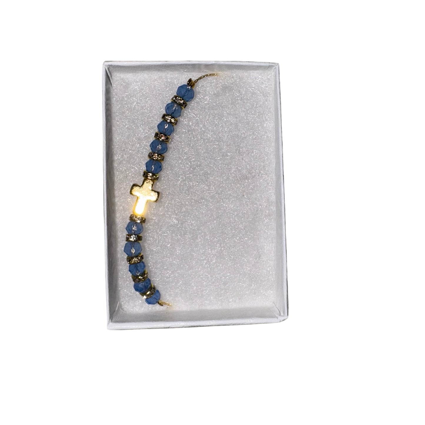 Gold Cross Rondelle Bracelet of Assorted Colors