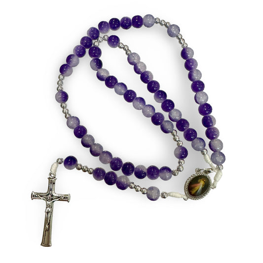 Glass Queen of Peace Rosary of Assorted Colors
