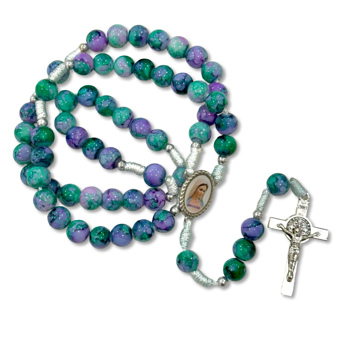 Marble Queen of Peace Rosary of Assorted Colors
