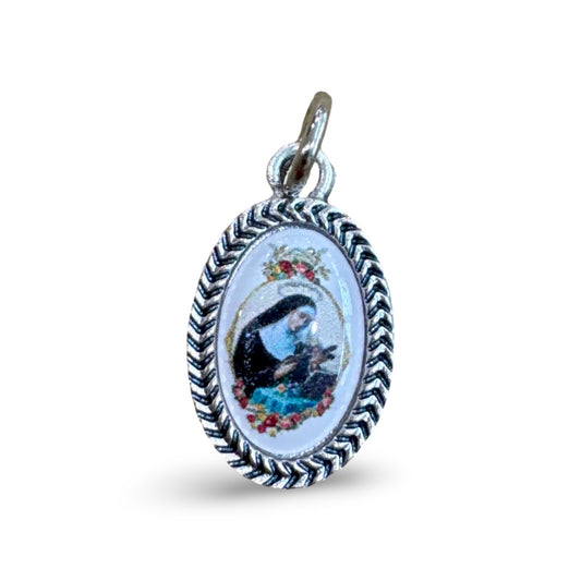 Colored Oval St. Rita Medal