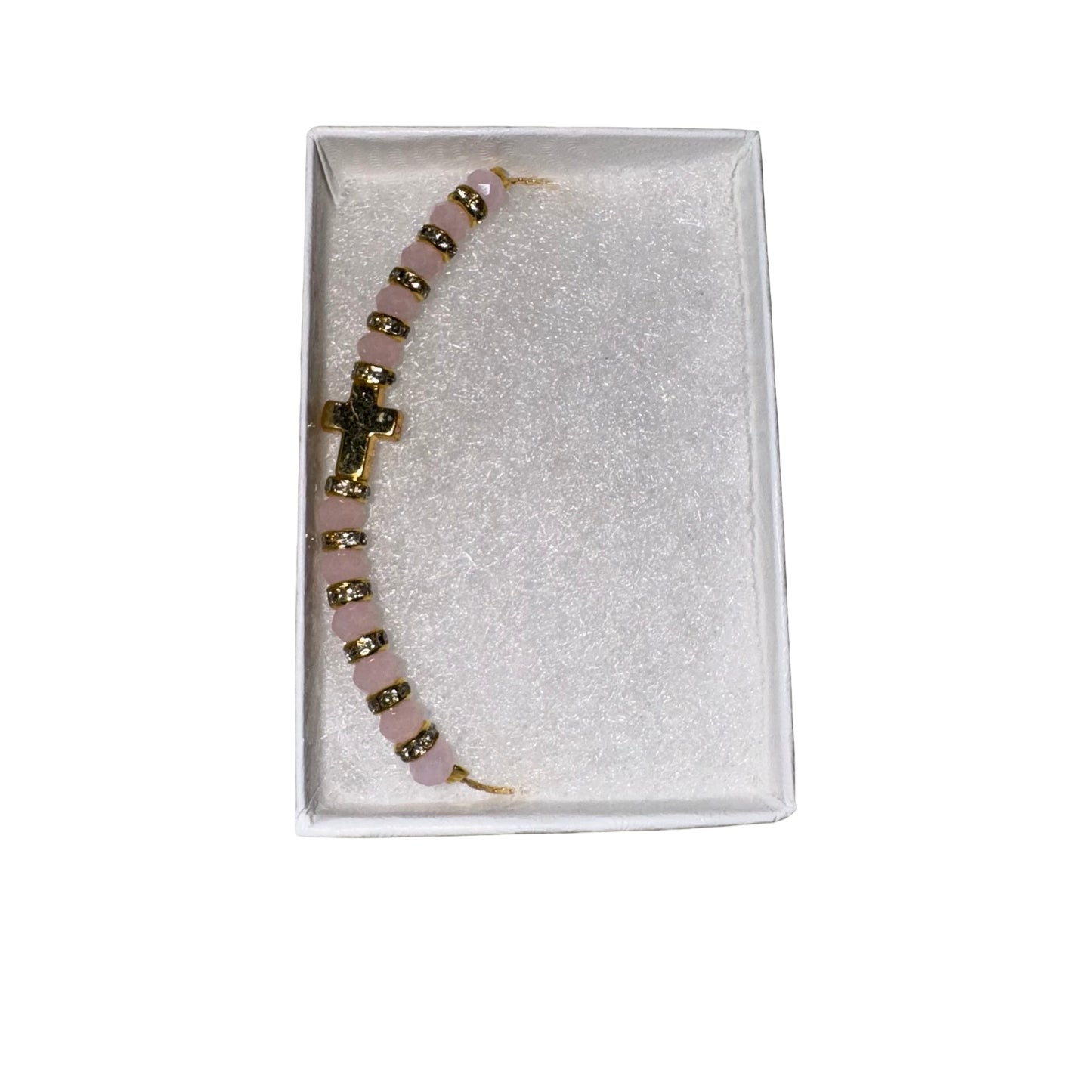 Gold Cross Rondelle Bracelet of Assorted Colors
