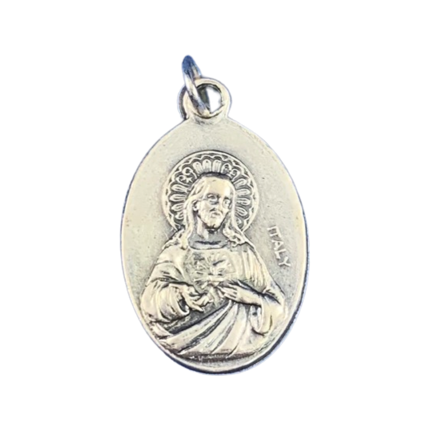 Double Sided Sacred Heart of Jesus and Virgin of Montserrat Medal