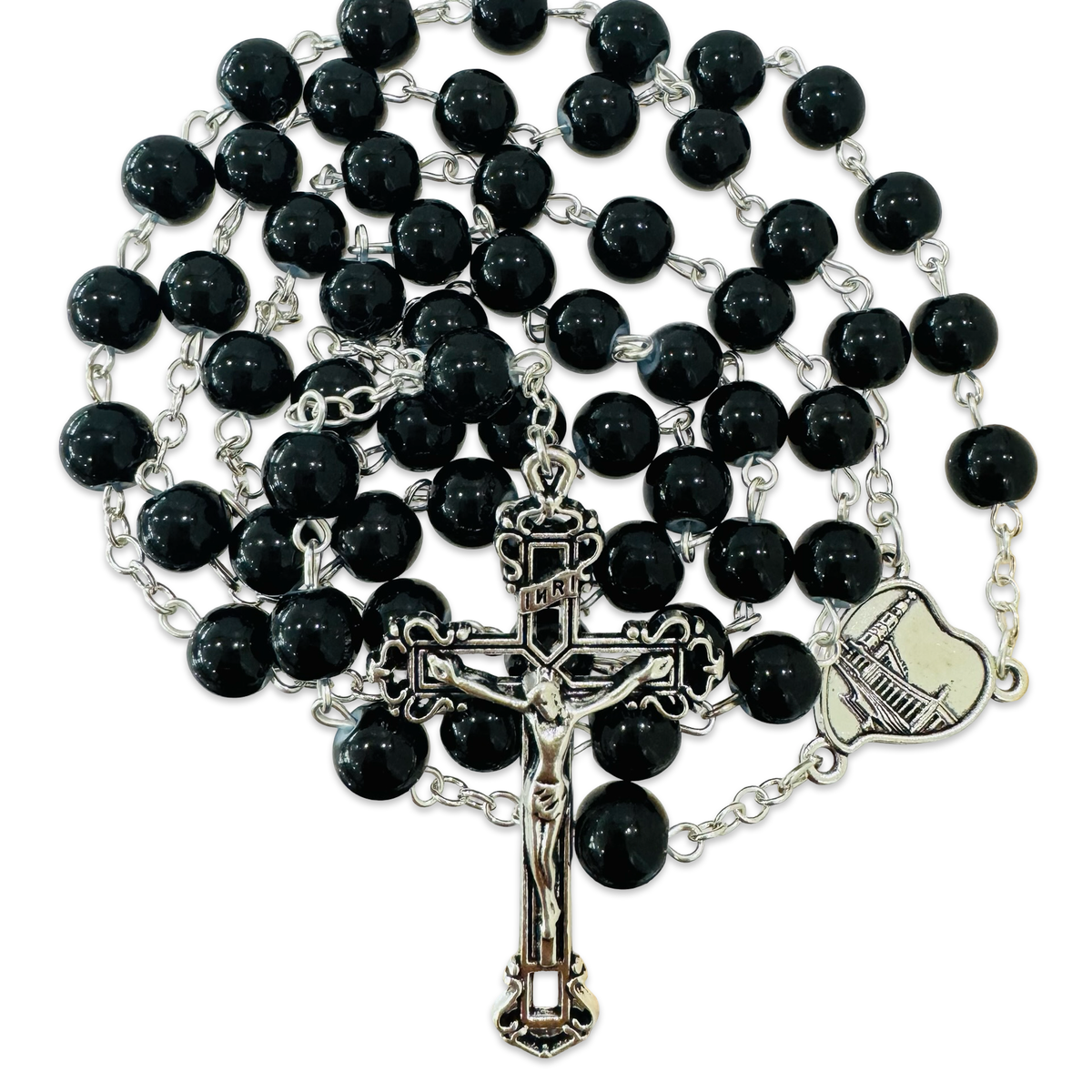 Marble Fatima Rosary With Heart-Shaped Case