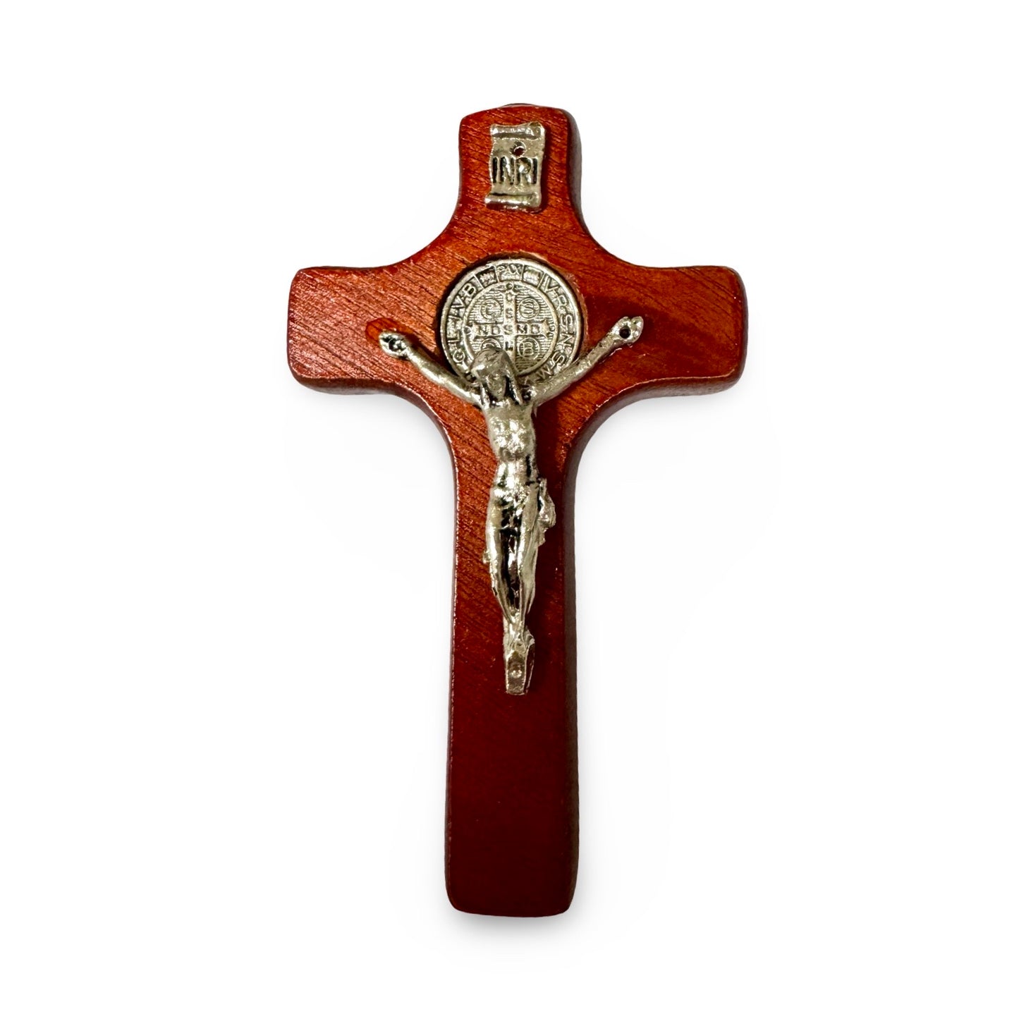 Cherry Oak Colored St. Benedict Crucifix