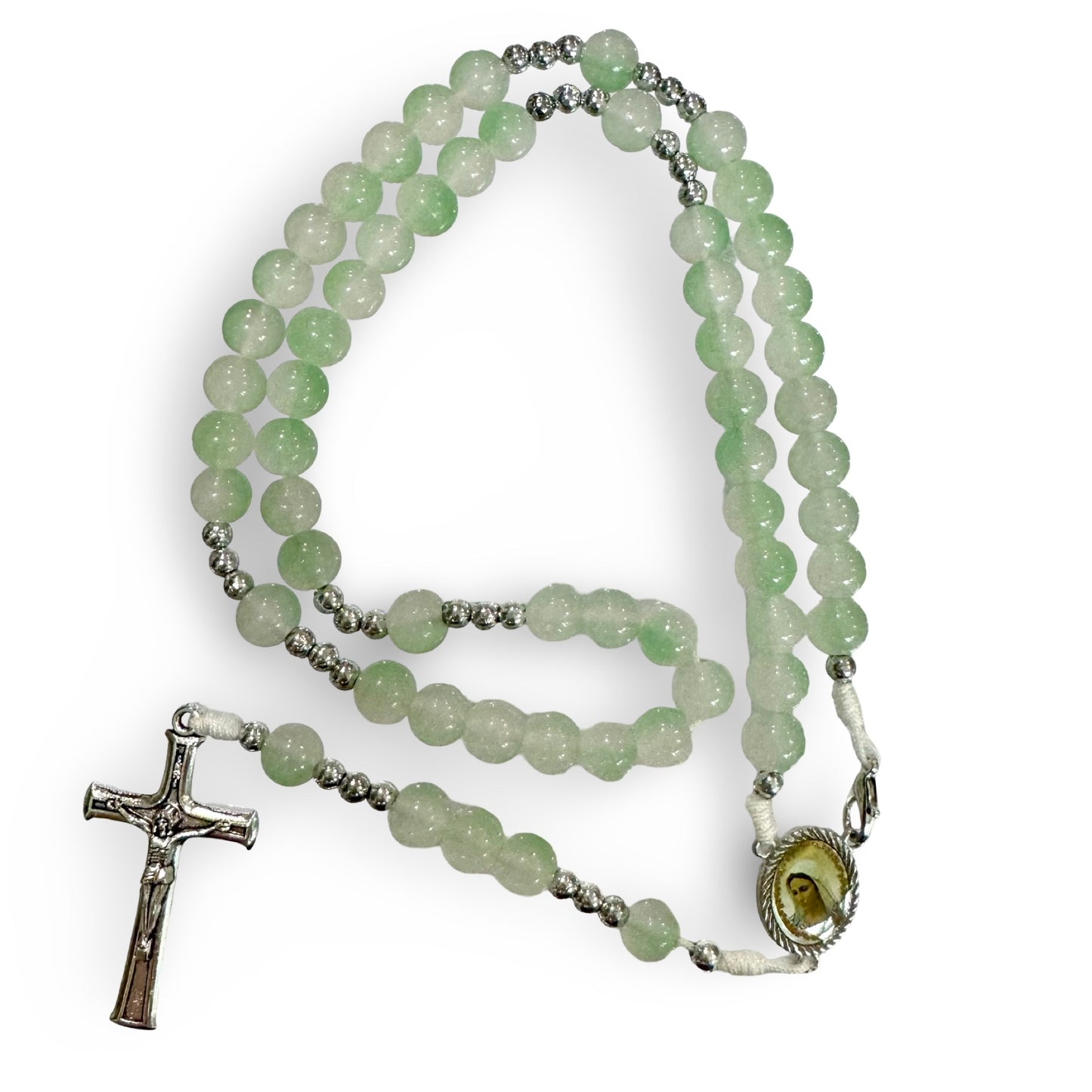 Glass Queen of Peace Rosary of Assorted Colors