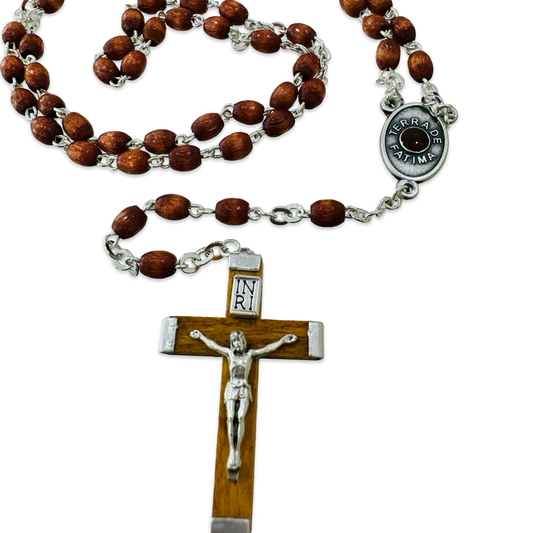 Tiny Wooden Rosary With Fatima Soil