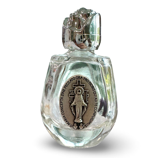 Miraculous Medal Glass Holy Water Bottle