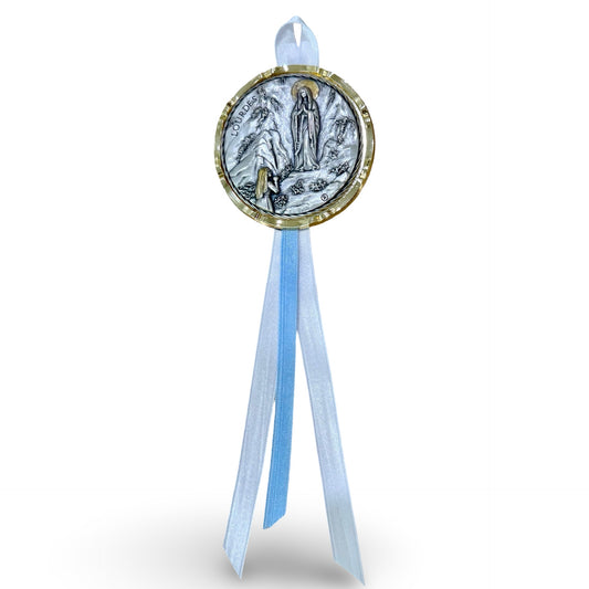 Our Lady of Lourdes Baby Crib Medallion