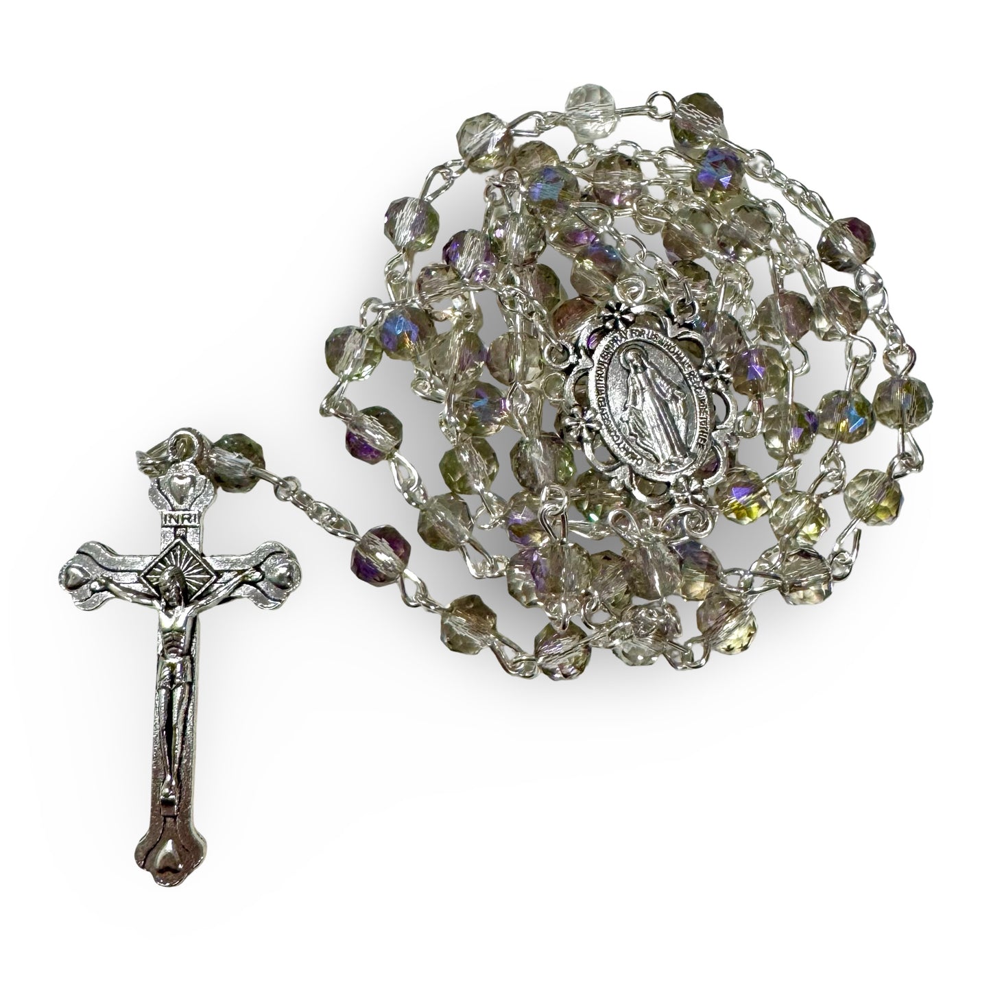 Crystal Embellished Miraculous Medal Rosary