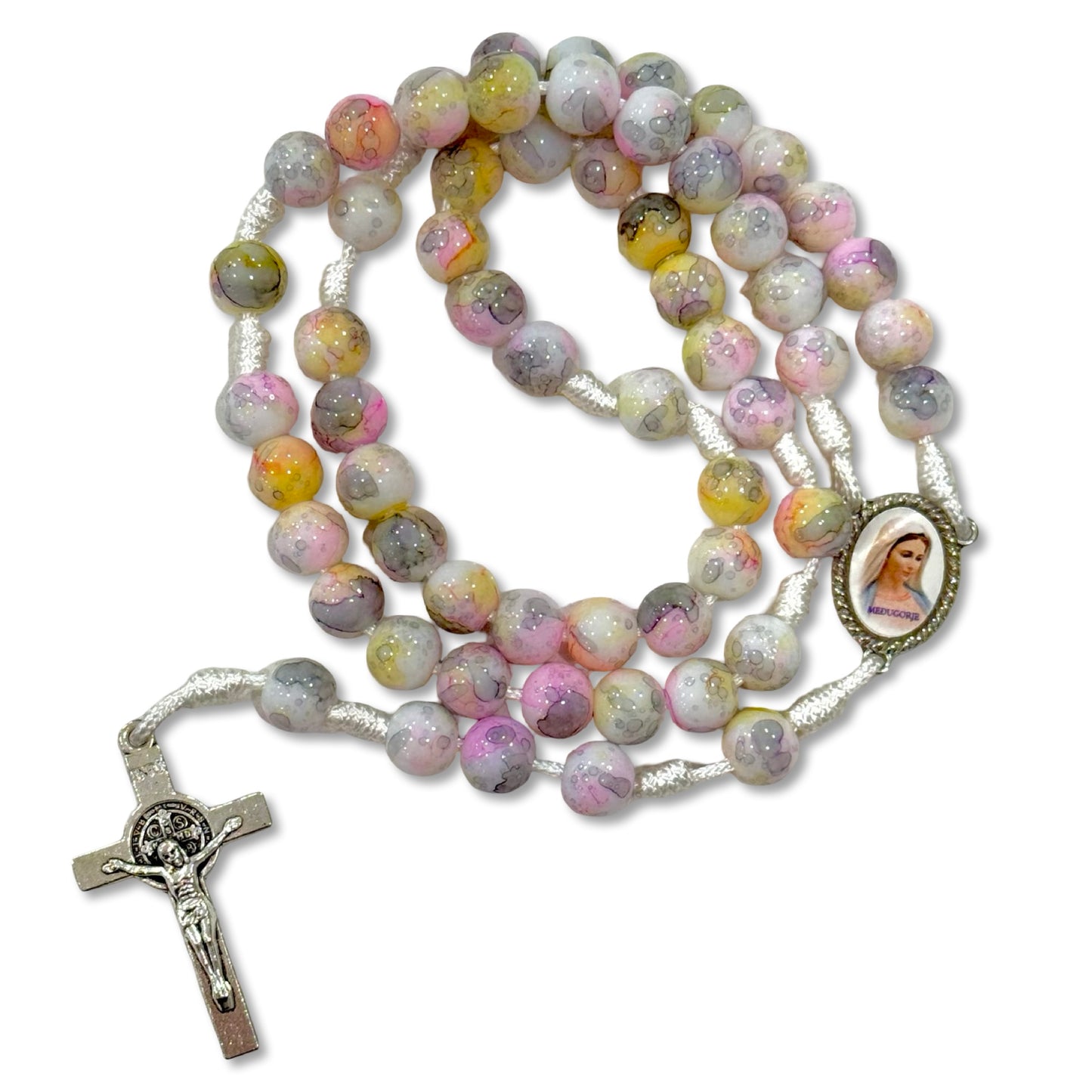 Marble Queen of Peace Rosary of Assorted Colors