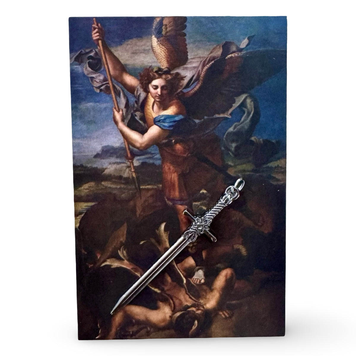 Symbolic Sword of St. Michael the Archangel with Holy Card