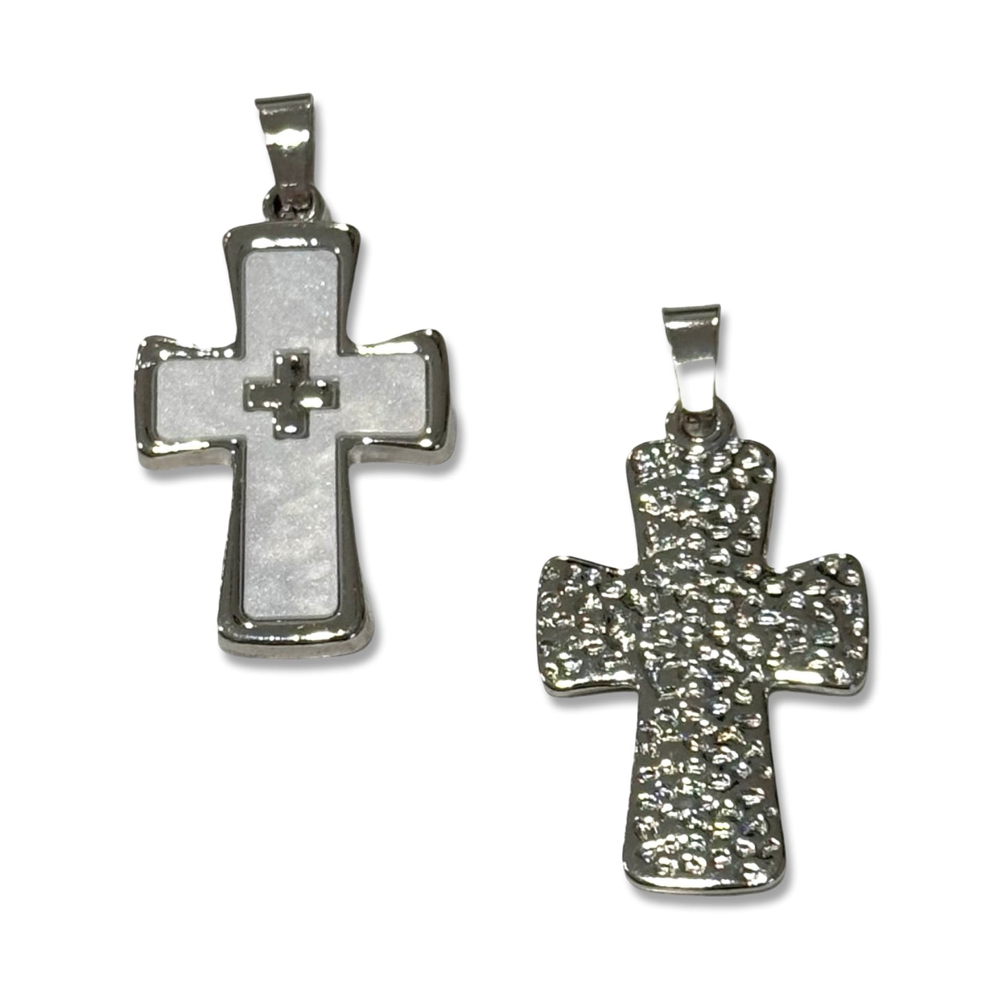 Silver and Mother of Pearl Cross Pendant