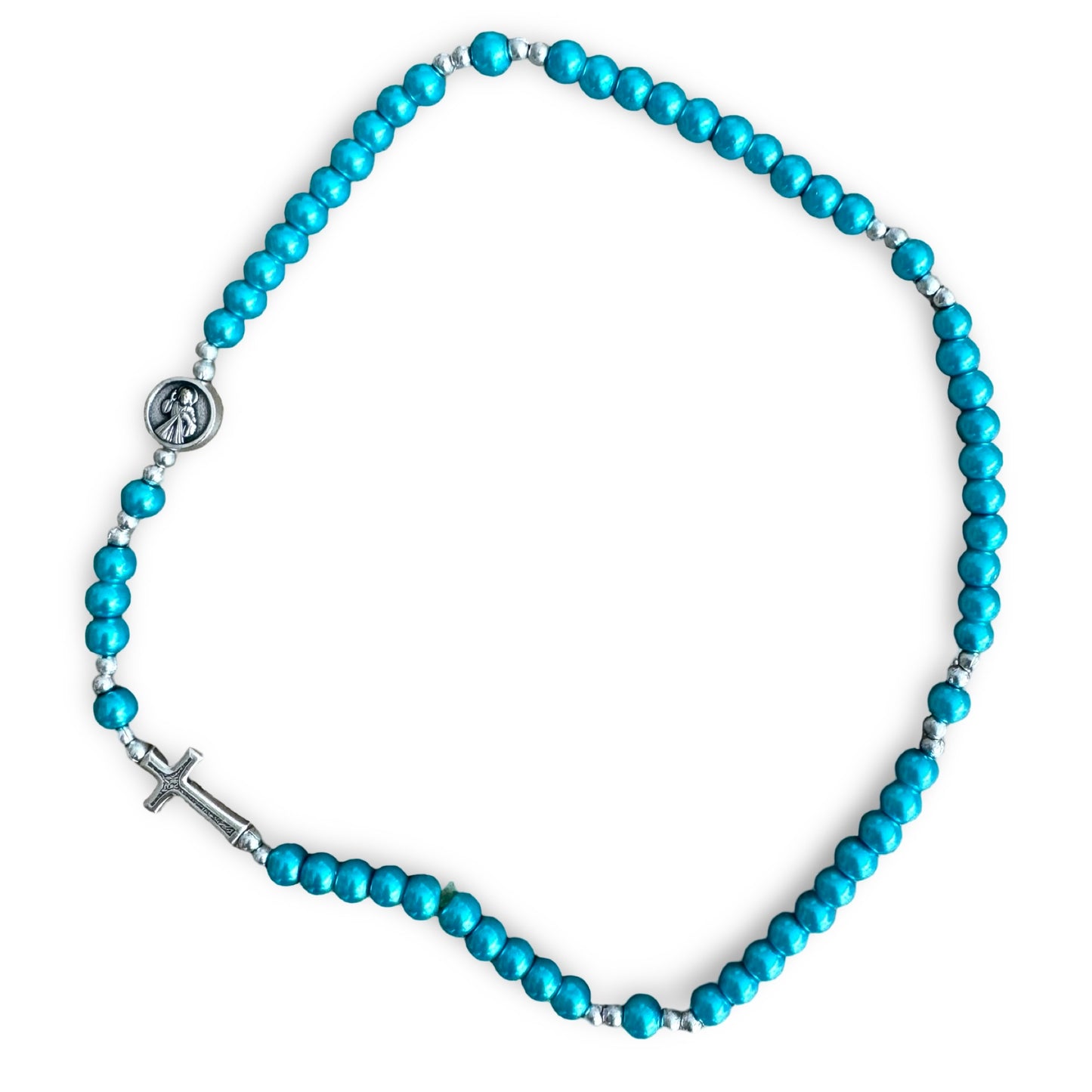Pearl Queen of Peace Wrap-Around Rosary Bracelet