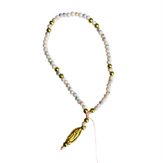 Mexican Bracelet of Assorted Colors with Hanging Our Lady of Guadalupe Medal