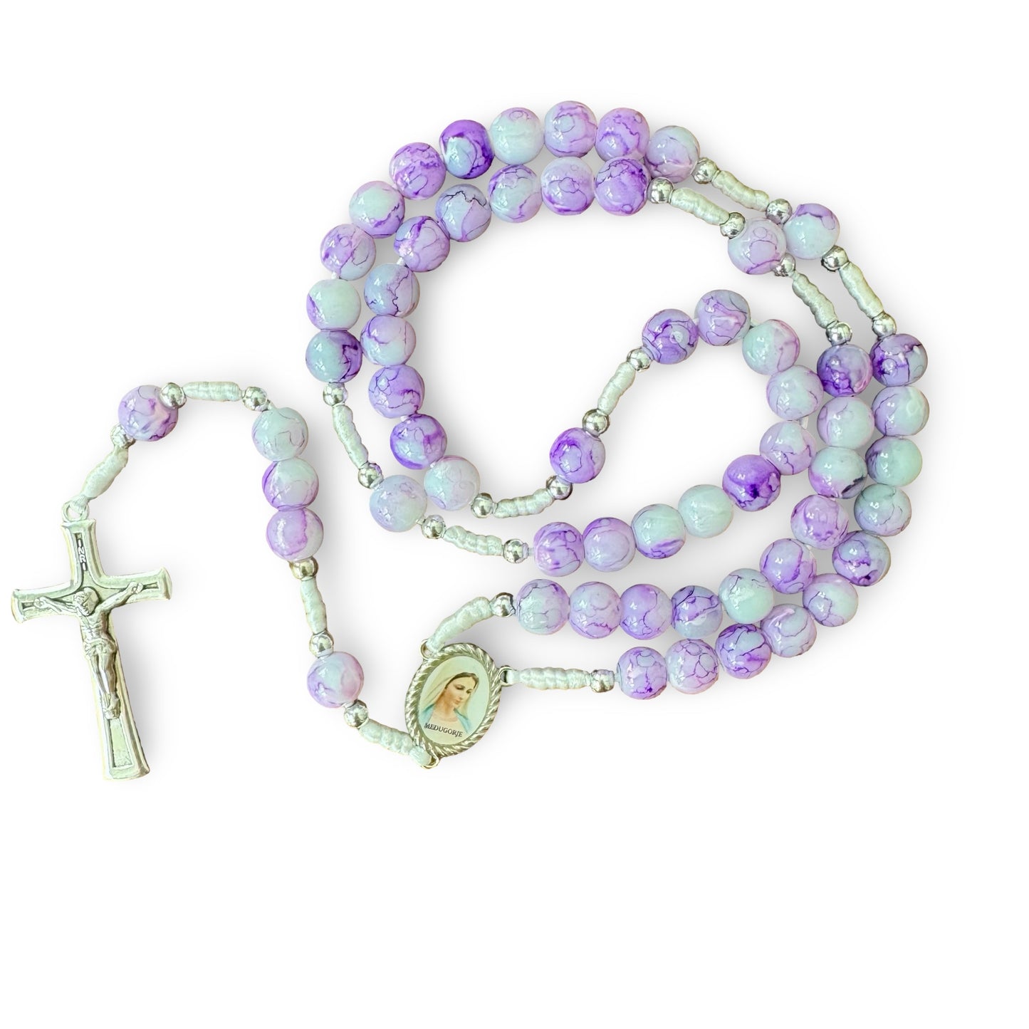 Marble Queen of Peace Rosary of Assorted Colors