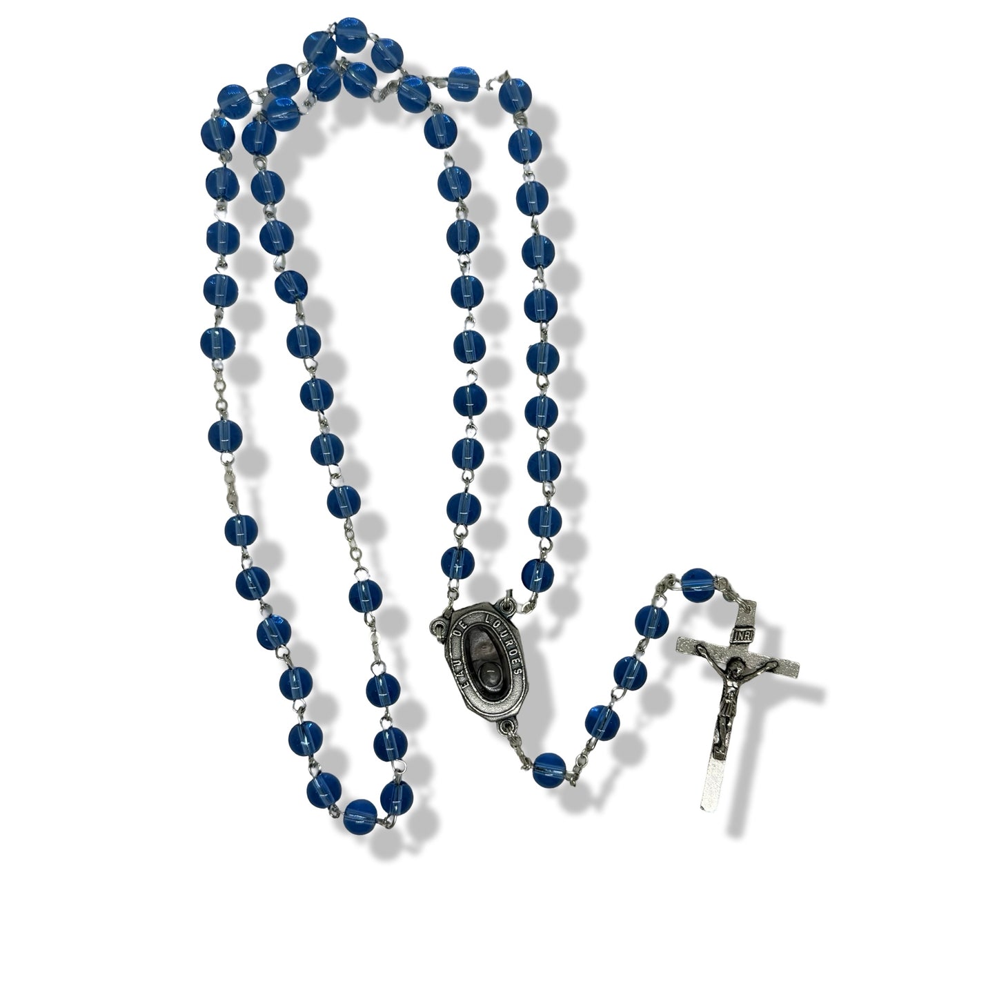 Clear Lourdes Rosary with Water