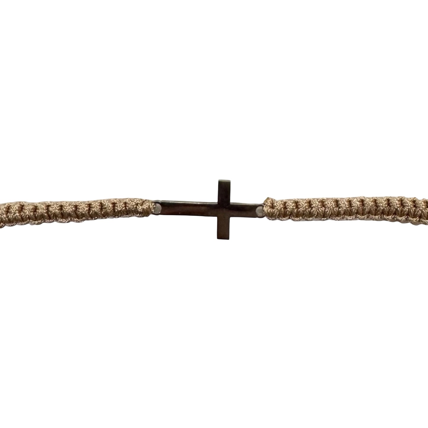 Braided Cord Adjustable Bracelet with Silver Cross