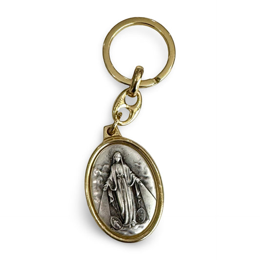 Gold Miraculous Medal Keychain