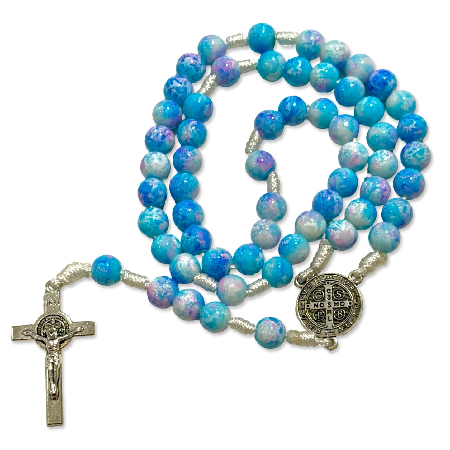 Marble St. Benedict Rosary of Assorted Colors