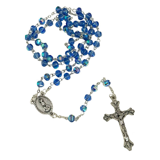 Blue Crystal Fatima Rosary