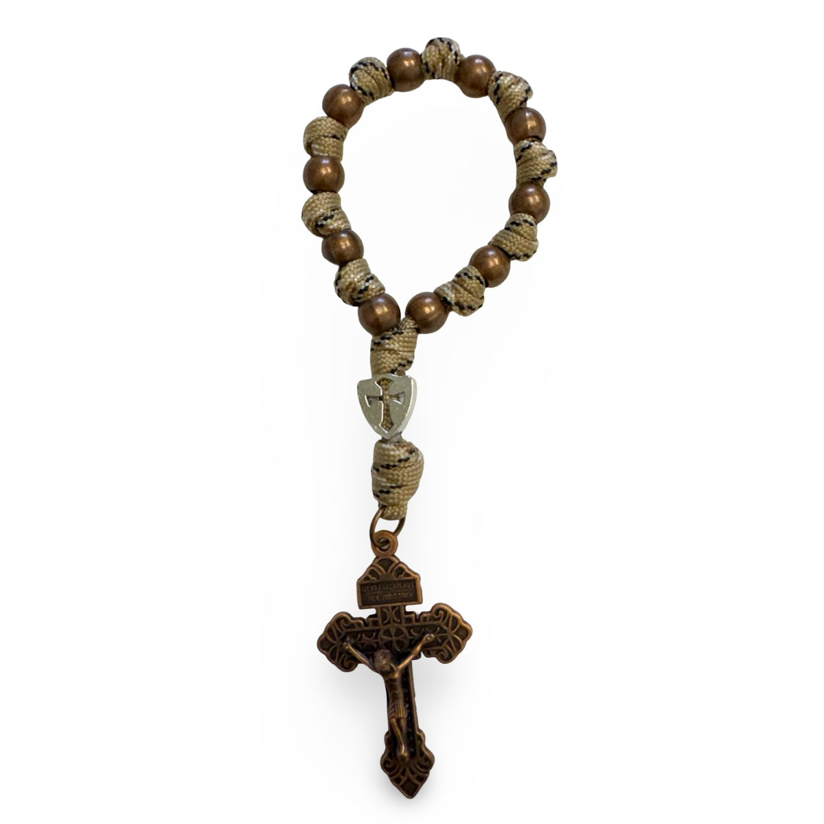 Rope and Metallic Bead St. Michael the Archangel Decade with Pardon Crucifix