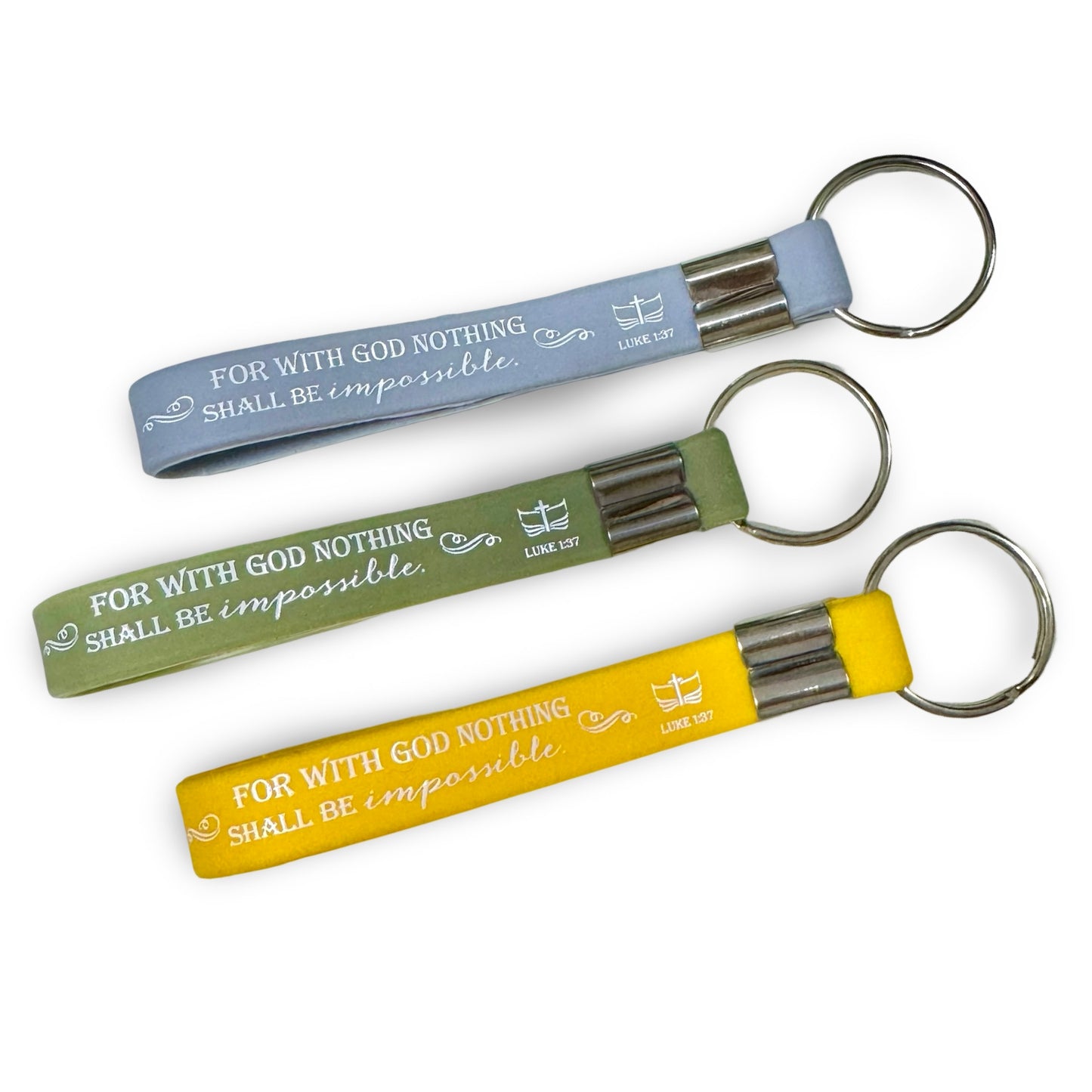 “With God Nothing is Impossible” Silicone Bible Verse Keychain
