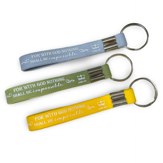 “With God Nothing is Impossible” Silicone Bible Verse Keychain