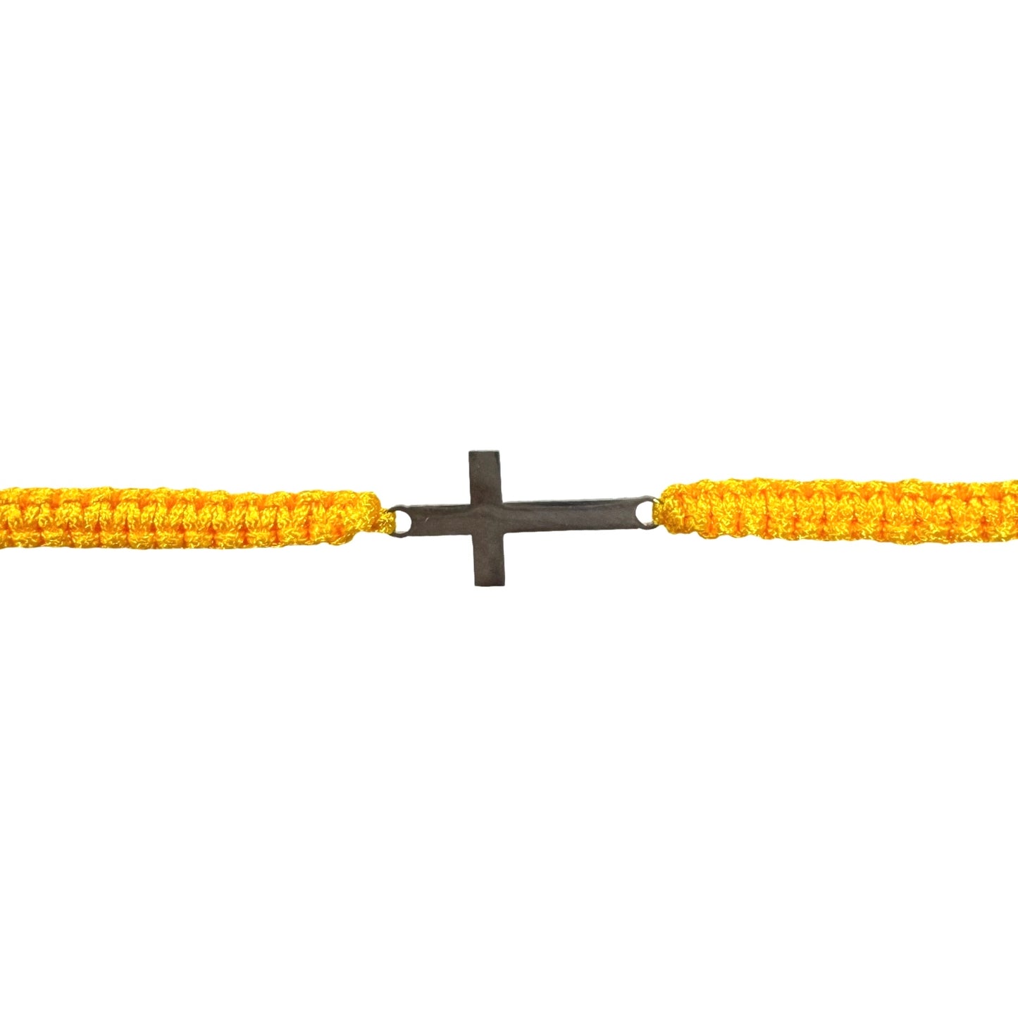 Braided Cord Adjustable Bracelet with Silver Cross