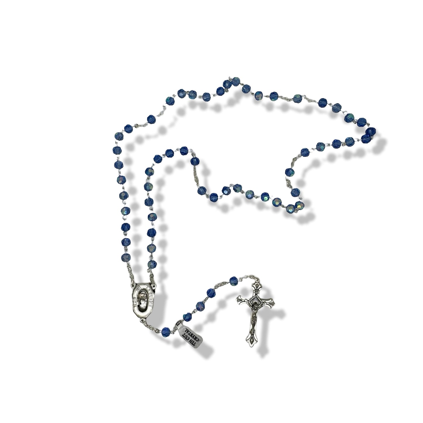 Clear Lourdes Rosary with Water