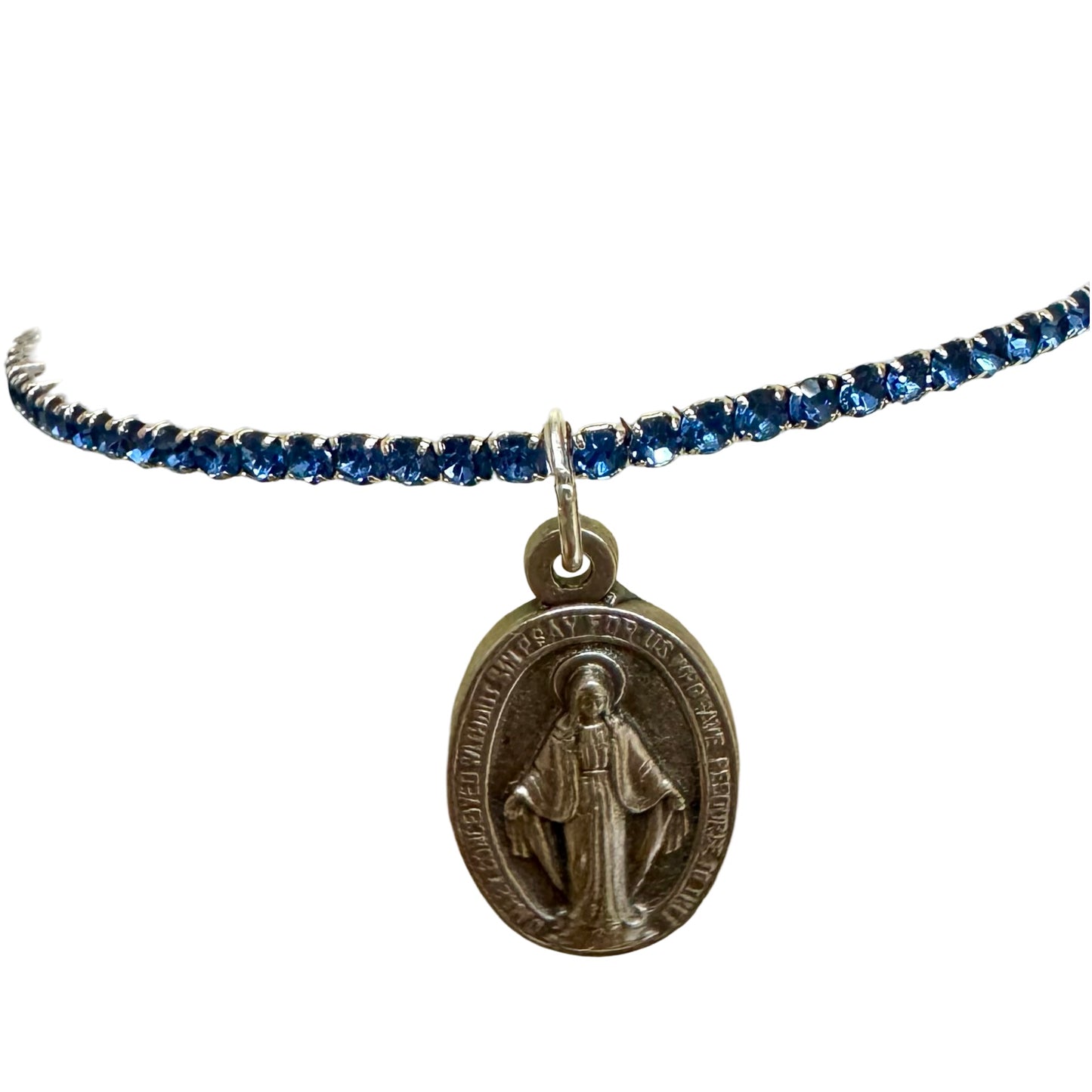 Miraculous Medal Rhinestone Bracelet