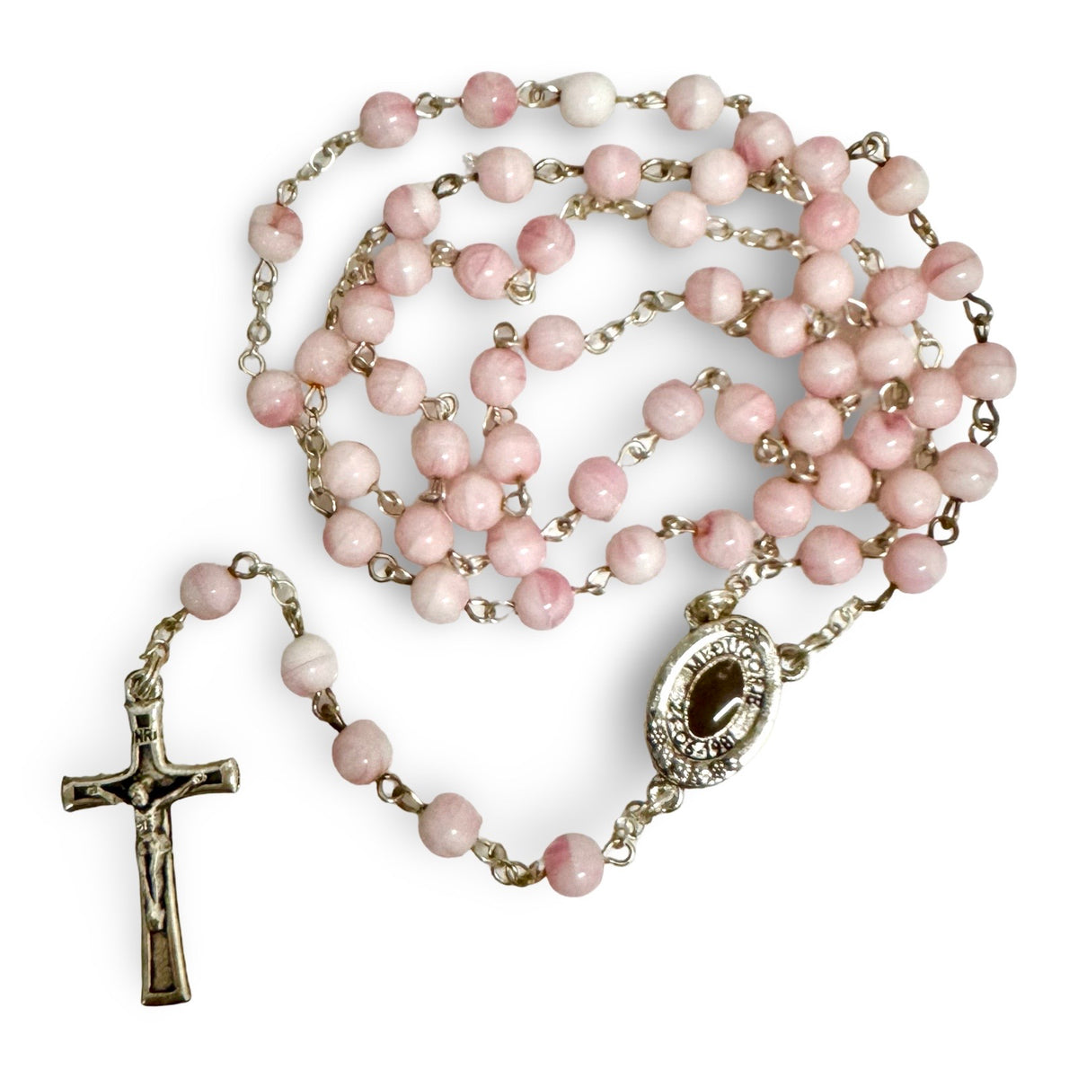Marble Medjugorje Rosary with Soil