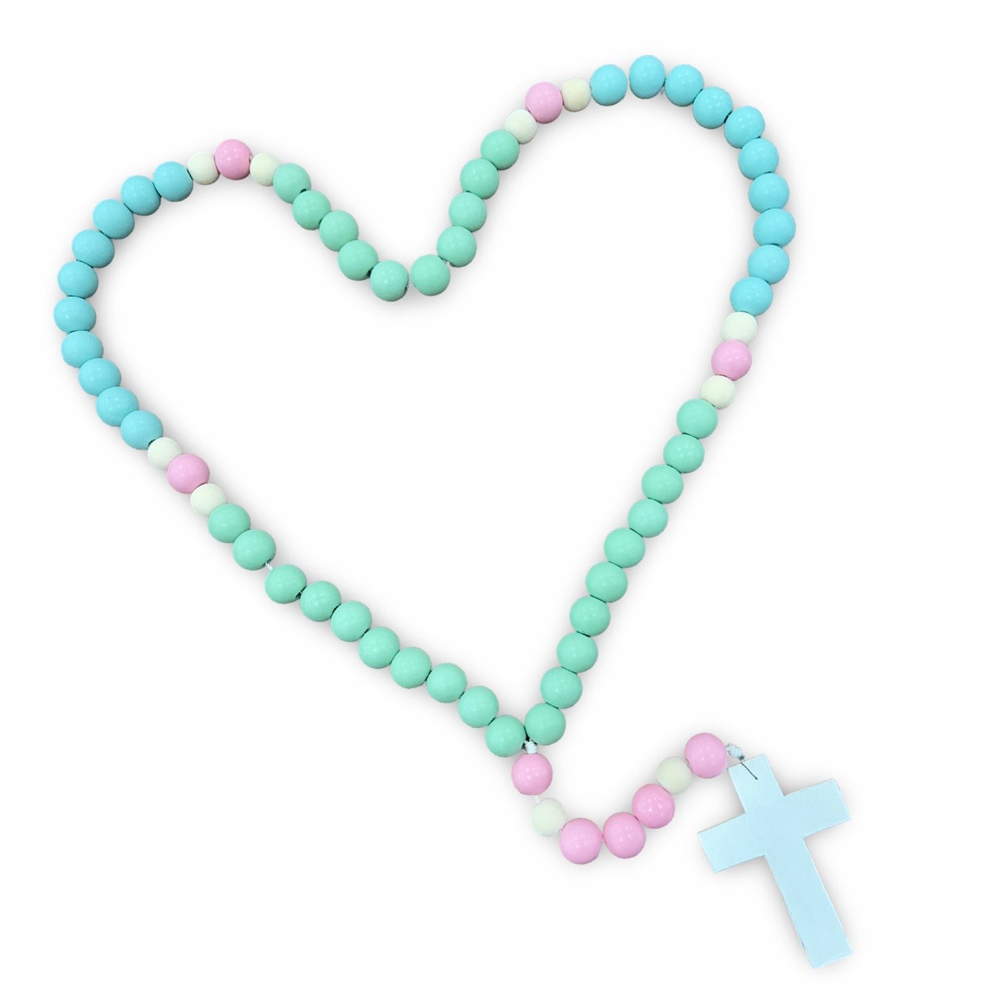 Handmade Extra Large Multicolored Wood Beaded Rosary by SCTJM