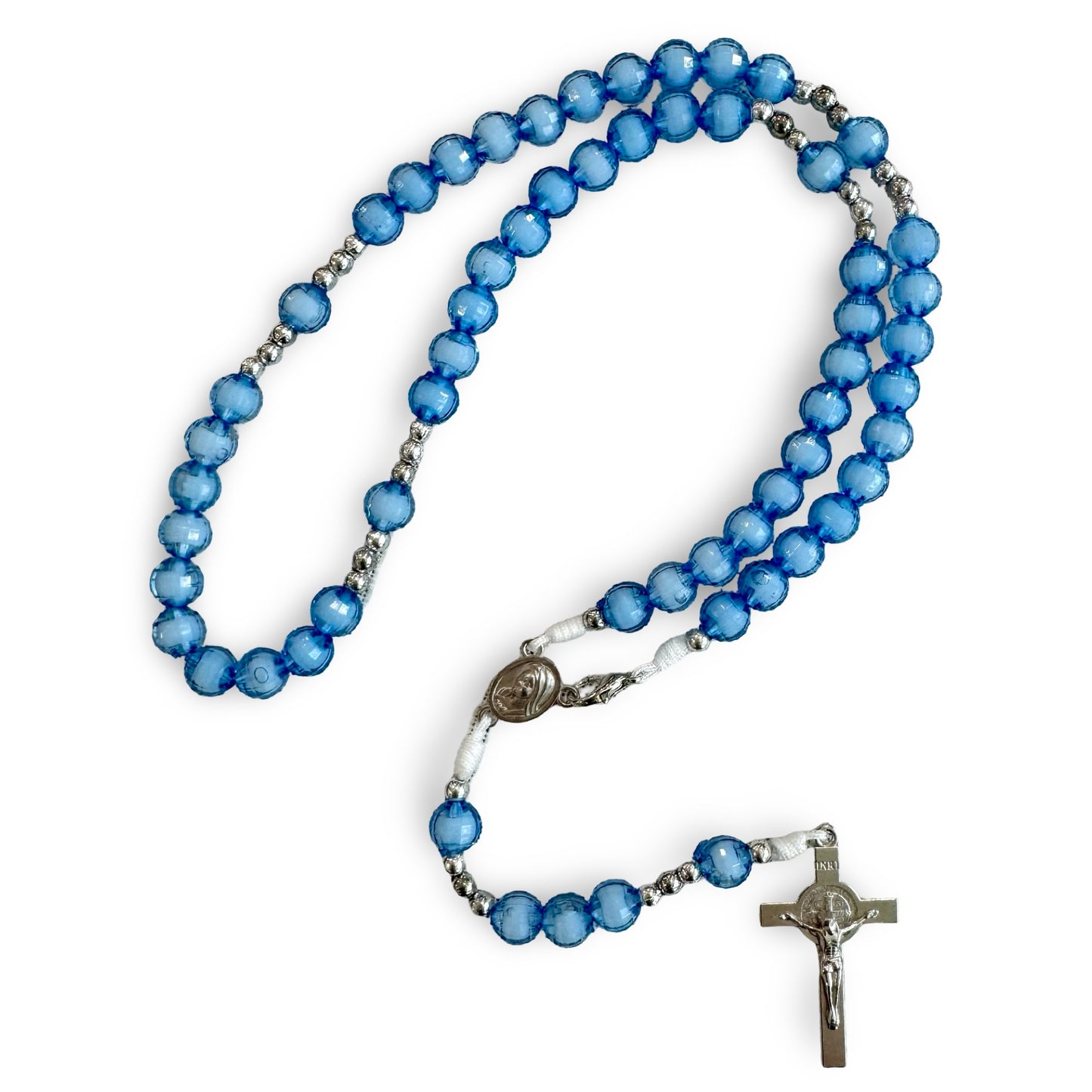 Faceted "Bead-in-Bead" Queen of Peace Rosary