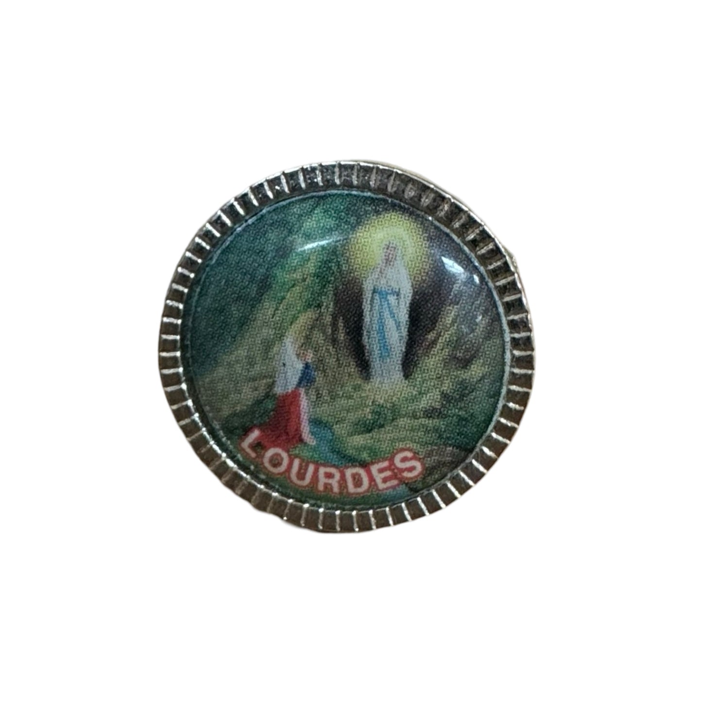 Round Lourdes Pin