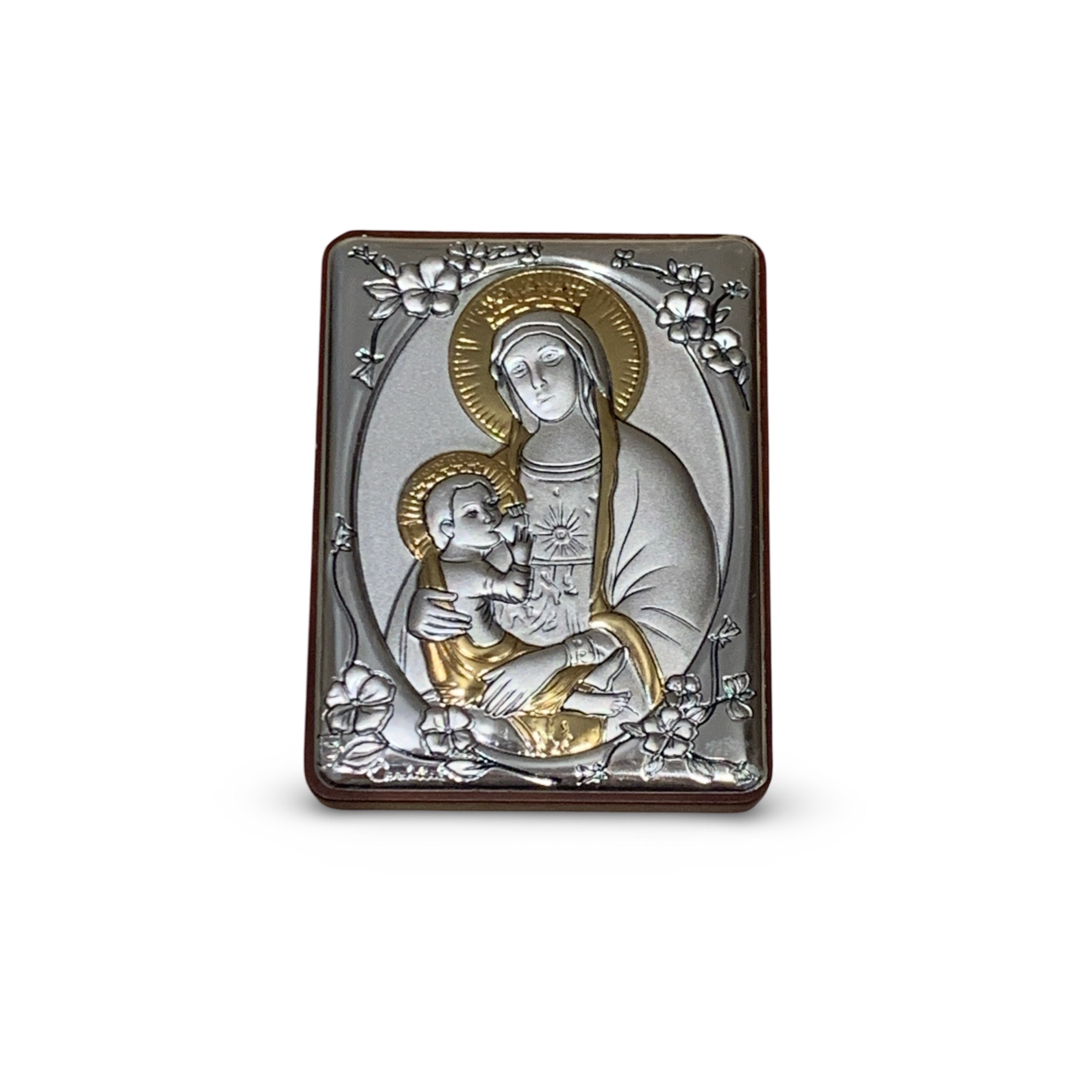 Square Silver Image of Our Lady of La Leche – Triumph of Love