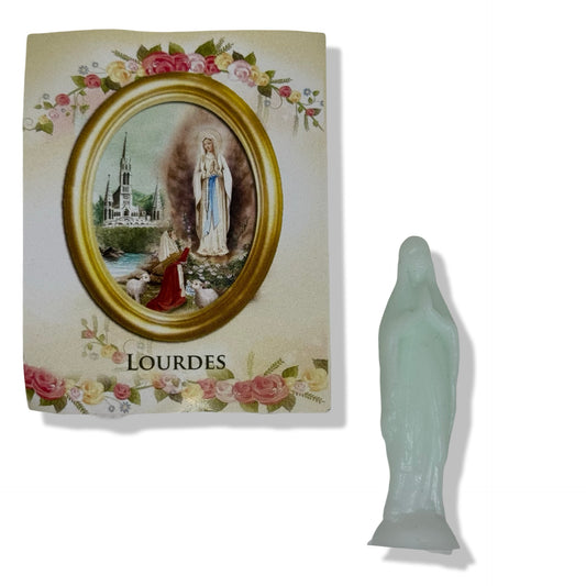 Glow in the Dark Lourdes Statue and Holy Card
