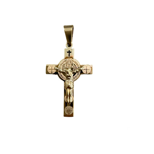 Engraved St. Benedict Crucifix Pendant