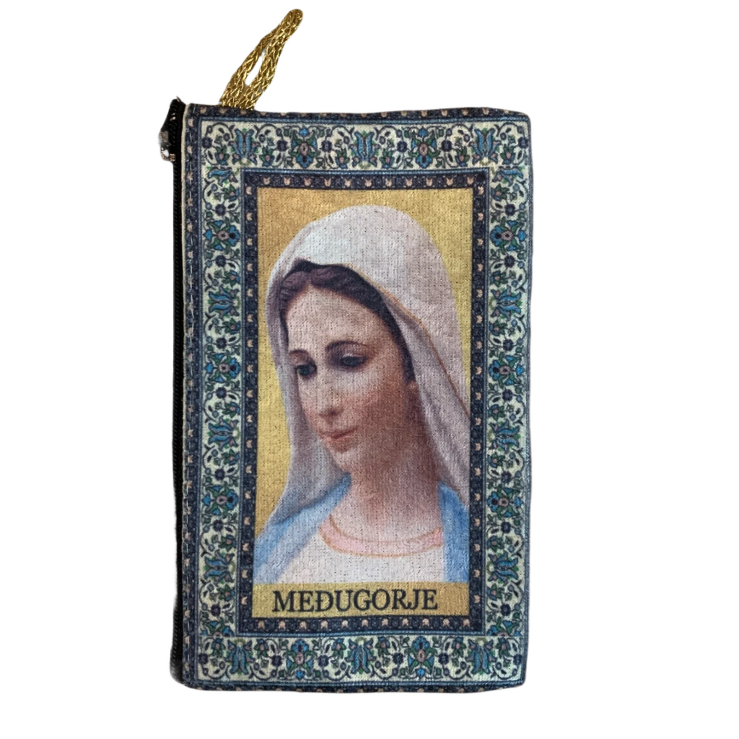 Queen of Peace Zipper Pouch with Decorative Border