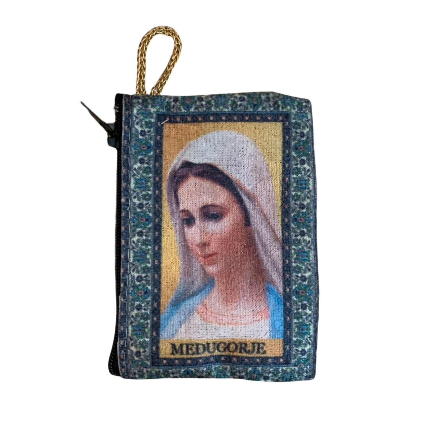 Queen of Peace Zipper Pouch with Decorative Border