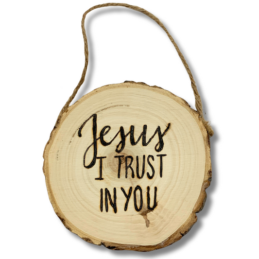 Hand-made "Jesus I trust in You" Wall Decor by SCTJM