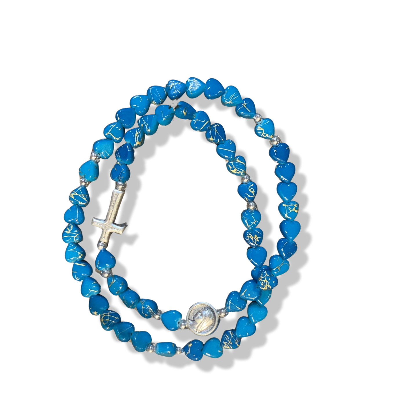 Heart Wrap-Around Rosary Bracelet of Assorted Colors