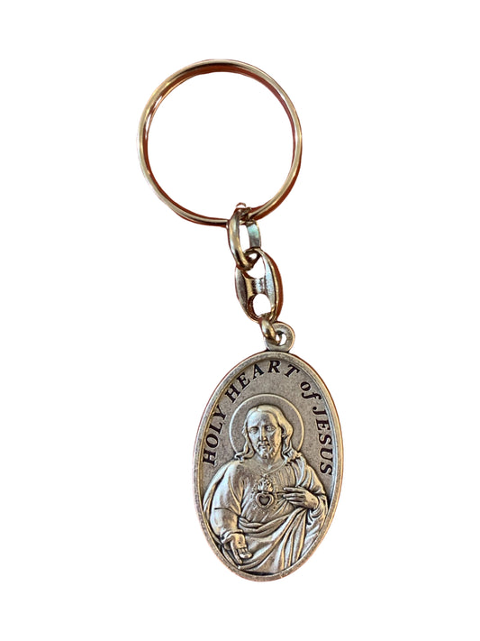 Sacred Heart of Jesus and Our Lady of Carmel Scapular Keychain