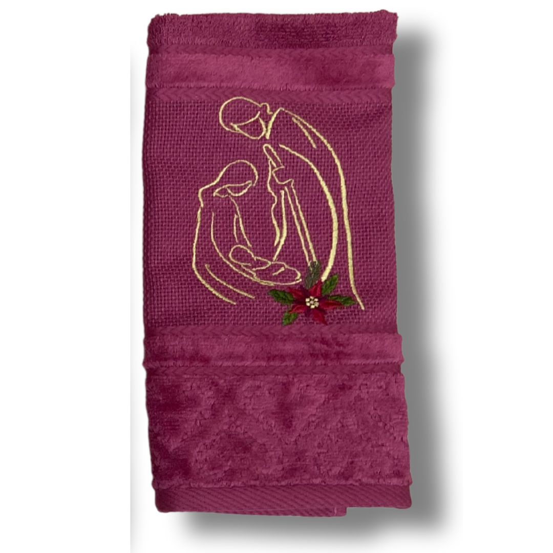 Holy Family Embroidered Hand Towel