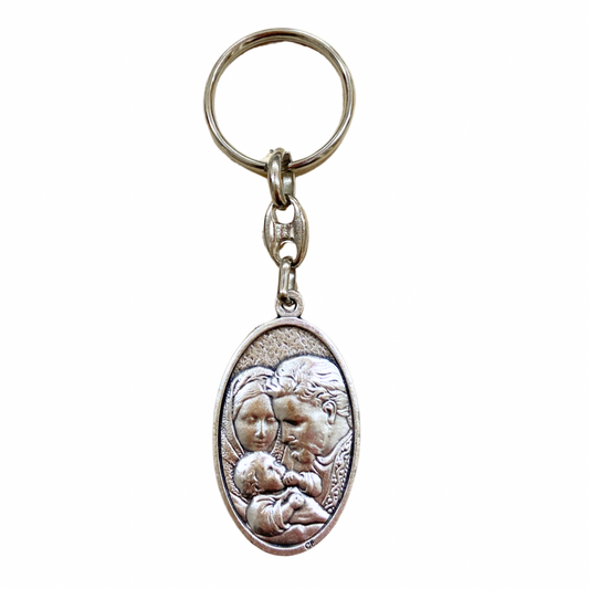 Holy Family and Holy Spirit Two-Sided Keychain