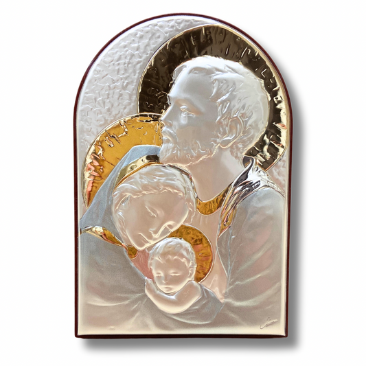 Arched Colored Image of the Holy Family