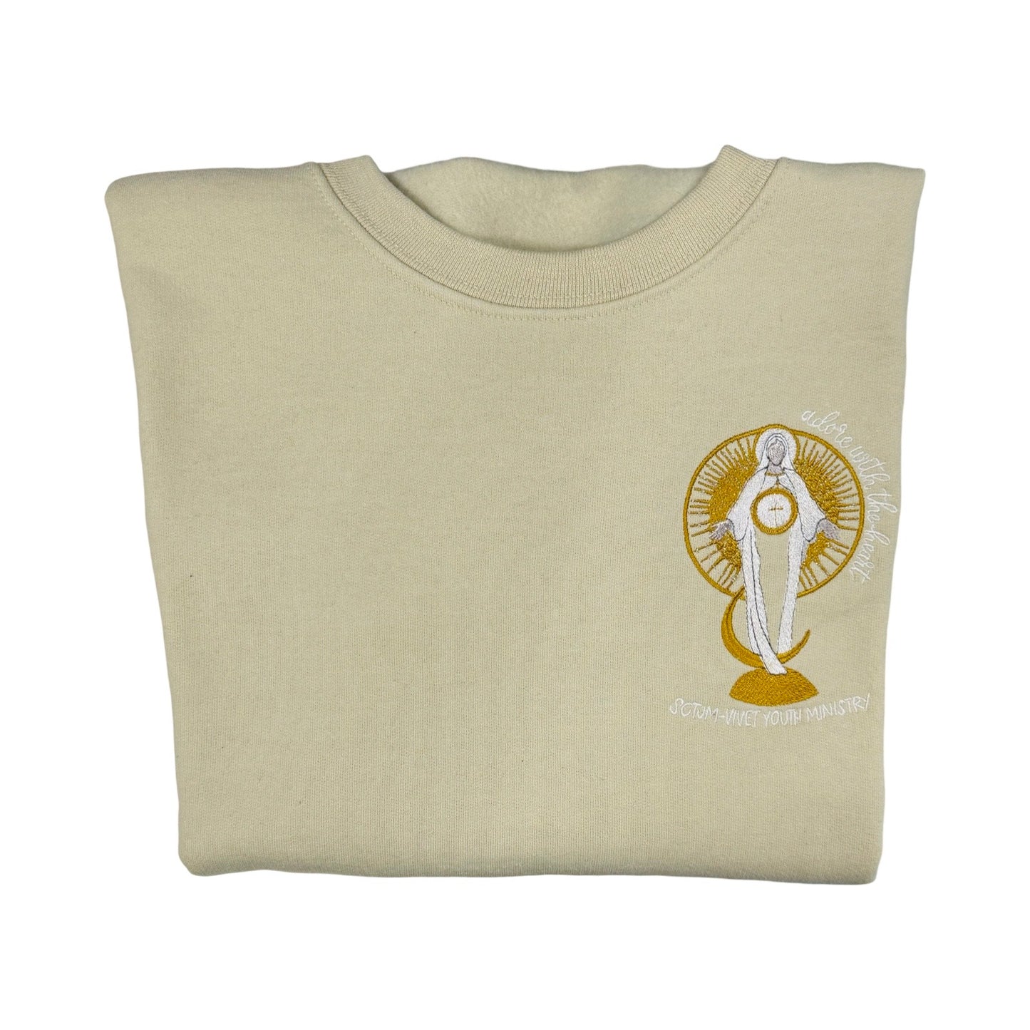 Marian Monstrance Embroidered Crewneck Sweaters by SCTJM