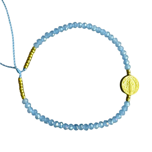 Mexican Bracelet of Assorted Colors with St. Benedict Medal