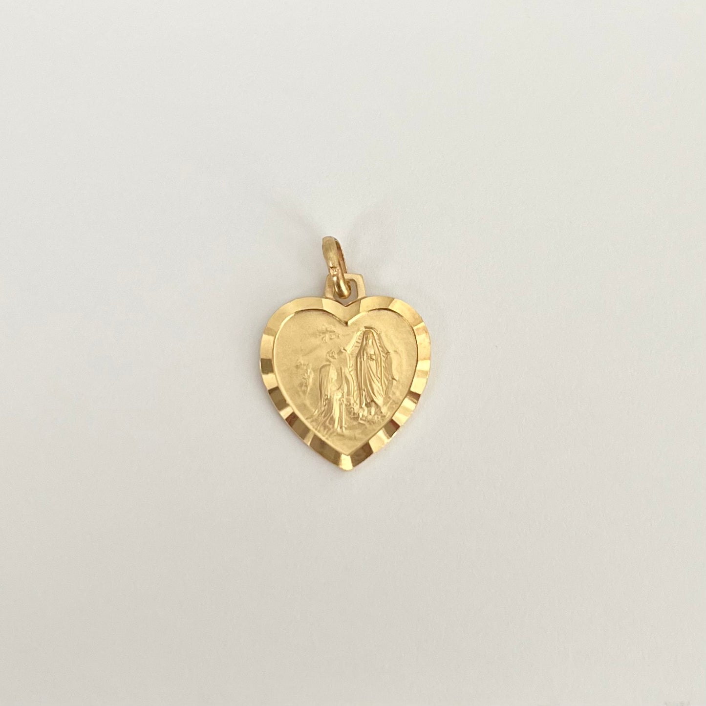 Gold Plated Heart Shaped Lourdes Medal