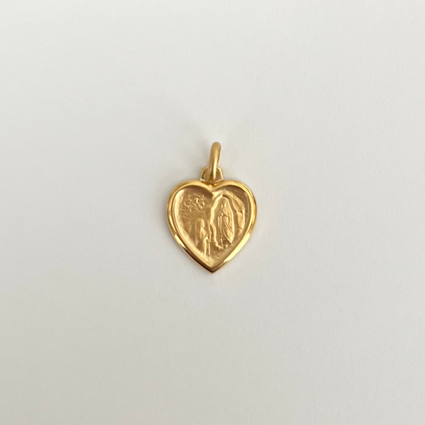 Gold Plated Heart Shaped Lourdes Medal