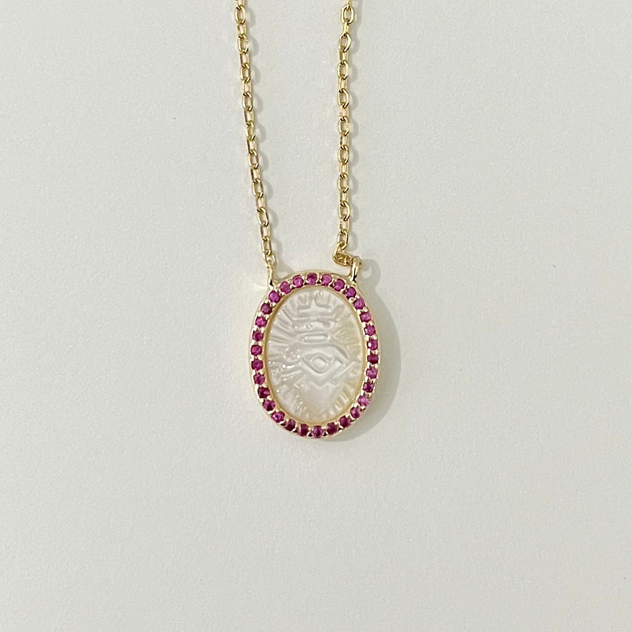 Mother of Pearl Sacred Heart Necklace
